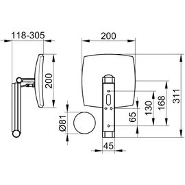 Keuco iLook_move Kosmetikspiegel, beleuchtet, eckig, mehrstufig einstellbare Lichtfarbe, Glasbedienfeld, 17613069002,