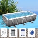 Bestway Power Steel Swimming Frame Pool Schwimmbad Schwimmbecken Gartenpool