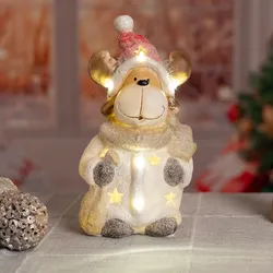 LED Rentier Figur Weihnachts Dekoration Glitzer Tisch Leuchte X-MAS Advent Lampe