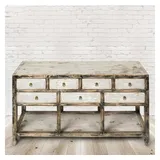 PureHaven Sideboard 154x42x85 cm Vintage Style Unikat aus Vollholz handgefertigt stilvolles Design standsicher und stabil