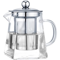 Home Glas-Teekanne mit Teesieb/herausnehmbarem Stahlsieb, Teebereiter, 750 ml, Wasserkocher für Tee