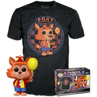 Funko Pop! & Tee: Five Nights at Freddy's (FNAF) - Balloon Foxy - Beflockt - Large - (L) - T-Shirt - Kleidung mit Vinyl-Sammelfigur - Geschenkidee - Spielzeug und Kurzärmeliges Top Für Erwachsene