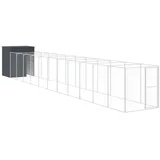 vidaXL Hundehütte mit Auslauf 165 x 1271 x 181 cm Stahl Anthrazit