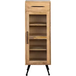 Carla&Marge Riffelution Badschrank II Mangoholz/Eisen Honig/Schwarz - Schwarz