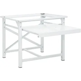 vidaXL Waschmaschinen-Untergestell mit Ausziehbarer Ablage, Weiß, 60 x 56,5 x 53,5 cm