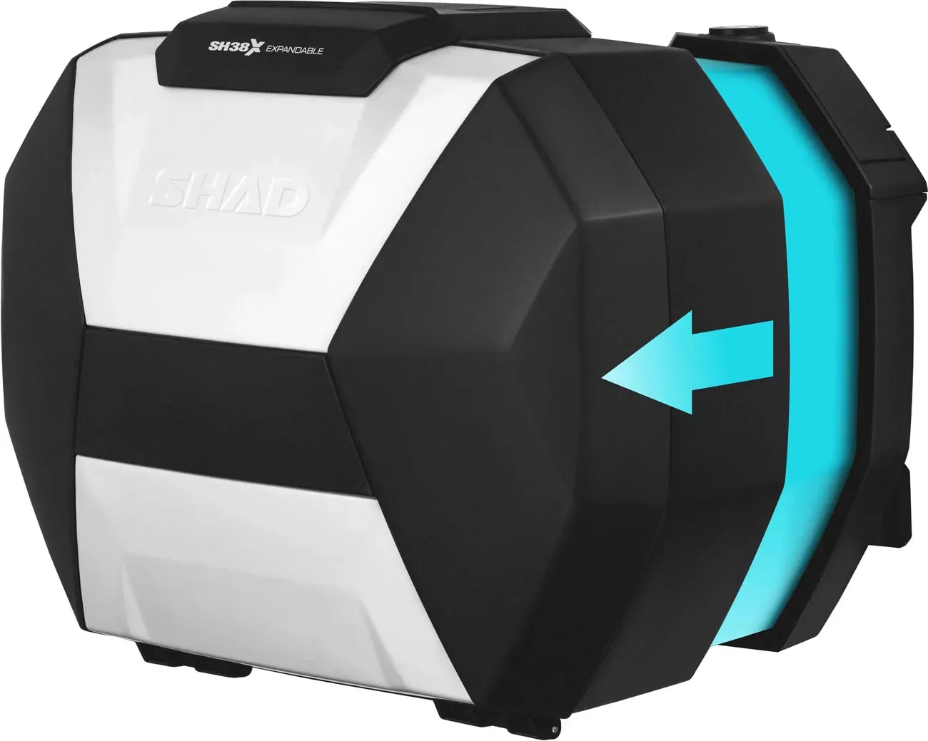 Shad SH38X Aluminium, ensemble de valises latérales - Noir/Argent - 28-38 L