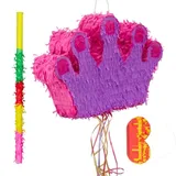Relaxdays 3-teiliges Pinata Set Krone Gelb,Lila,Pink