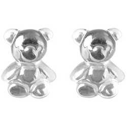 Metamorph Kostüm Teddybär Ohrringe, Lustige und ausgefallene Ohrringe mit Haken aus Edelstahl silberfarben