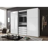 WIMEX Schwebetürenschrank »Magic by fresh to go«, tolles EXTRA: mit TV-Element, Fronten aus Glas weiß Höhe:236 cm, Schließdämpfung:ohne Schließdämpfung - Weiß