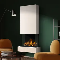 muenkel design Sona [Elektrokamin Opti-myst]: Jura (Schiefer beige) - Haube weiß