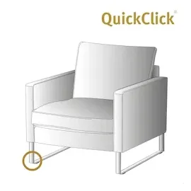 QuickClick Wagner QuickClick® Kunststoffgleiter Möbelgleiter Stuhlgleiter - 8er-Set Ersatzgleiter - Kunststoff Hyper - 32 x 15 mm für Basis 32 x 15 mm - Made in DE - 15791700