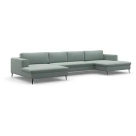 DOMO collection Wohnlandschaft Cord U-Form 2-Sitzer Grün