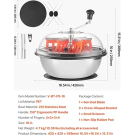 Vevor Erntemaschine Bowl 42cm manuell