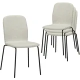 Albatros Esszimmerstühle 4er Set ENNA, beige - stapelbar, bequemer Polsterstuhl - Eleganter Küchenstuhl, Stuhl Esszimmer oder Esstisch Stuhl, Konferenzstuhl ,