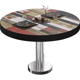 GGM Möbel Bistro Loungetisch Ø 70 x 41 cm Vintage Bunt/Edelstahl