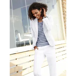 Jackenblazer INSPIRATIONEN "Blazer", Damen, Gr. 36, weiß, 100% Baumwolle, Langarm, Blazer