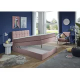 INOSIGN Boxspringbett »Fornoli«, inkl. Topper und Bettkasten, H3 in zwei Matratzenarten rosa