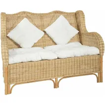 vidaXL 2-Sitzer-Sofa Rattan und Leinen