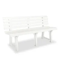 Furnicato Gartenbank 145,5 cm Kunststoff Weiß