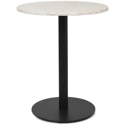 Ferm Living - Mineral Bistrotisch Marmor Ø 60 cm, weiß / schwarz