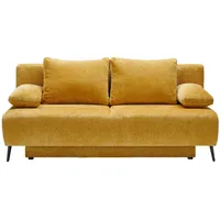 Ti'me Schlafsofa, Gelb, Textil, 2-Sitzer, Füllung: Hohlfaser,Hohlfaser, 200x90x100 cm, Stoffauswahl, Liegefunktion, Rücken echt, Wohnzimmer, Sofas & Couches, Schlafsofas, Schlafsofas mit Bettkasten