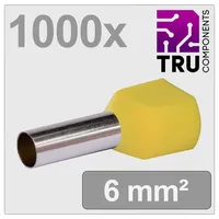 TRU Components TC-13377248 Zwillings-Aderendhülse 6 mm2 Teilisoliert Gelb 1000St.