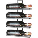 DanDiBo Ambiente DanDiBo Weinregal Metall Schwarz Wand 4-Wine erweiterbar Flaschenregal