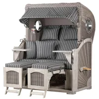 Mr. Deko bene living Strandkorb Komplettset Ammersee Mahagoni washed