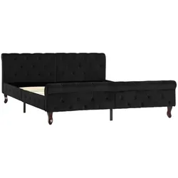 vidaXL Bettgestell Schwarz Samt 160 x 200 cm