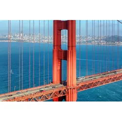 Fototapete PAPERMOON "Golden Gate Bridge", bunt, B:4,00m L:2,60m, Vlies, Tapeten