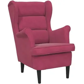vidaXL Sessel 64 x 96 x 90 cm Weinrot Samt
