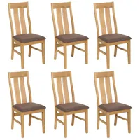 MCW 6er-Set Esszimmerstuhl MCW-M58, Küchenstuhl Lehnstuhl Stuhl, Stoff/Textil Massiv-Holz