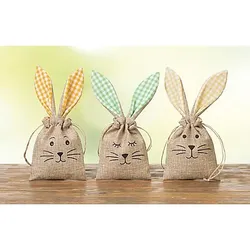 Jute-Beutel "Hase", 3 Stück