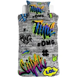 Traumschlaf Graffiti OMG Bunt 155 x 220 cm + 80 x 80 cm