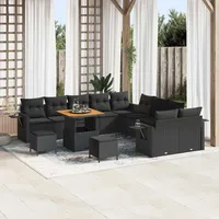vidaXL Garten-Lounge-Set 13-tlg. schwarz