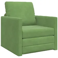 VidaXL Boden-Sofa-Bett 2-in-1 Hellgrün 74x77x81 cm Samt