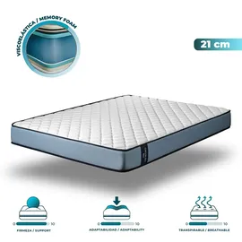 Cecotec Flow ViscoCare 1900 135x190cm, Mehrschichtig, 21 cm Höhe, FoamTech Kern, Hohe Festigkeit, ViscoCare Viscoelastikschicht, PureCare Gewebe, Doppelseitig AllPerfect