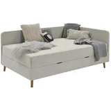 deinbett Polsterliege mit Bettkasten ¦ beige ¦ Maße (cm): B: 130 H: 84