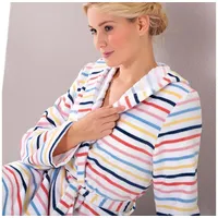 CAWÖ Bademantel mit Kapuze 3344 weiß-multicolor L