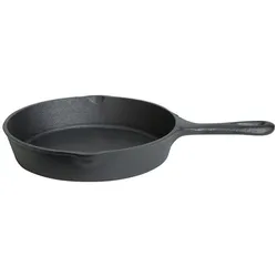 Gusspfanne mit Stiel Grillpfanne Gusseisen Feuerpfanne D: 20cm Servierpfanne