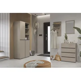 INOSIGN Kommode INOSIGN "Cross,Breite 60 cm, moderne grifflose Sideboard,4 Schubkästen", braun, B:60cm H:78,5cm T:40cm, Sideboards, Kommode, Schubladenschrank mit viel Stauraum, Flur Highboard