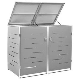 vidaXL Mülltonnenbox für 2 Tonnen 138 x 77,5 x 115,5 cm grau