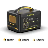VTOMAN JUMP 1500X Tragbares Kraftwerk Camping LiFePO4-Batterie 828 Wh 1500 W AC-Steckdosen Solargenerator für Zuhause, Wohnmobil, Outdoor