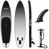 YEAZ Inflatable SUP-Board BLACK SANDS BEACH - EXOTRACE PRO - sup board, Inflatable SUP Board, (Set), inkl. Zubehör wie Finne und Handpumpe grau