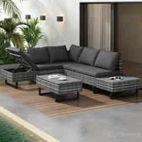 Polyrattan Lounge,Gartengarnitur Lounge,Gartenmöbel Set: Poly-Rattan-Sofa Für 4-