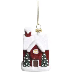 Chic Antique Vintage Haus zum Aufhängen, H9/L6,5/B5 cm, Rot