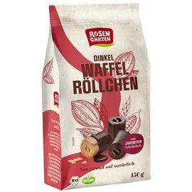 Rosengarten Dinkel-Waffelröllchen Zartbitter 150 g