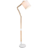 ETC Shop Steh Leuchte Holz Design Strahler Textil Stand Lampe Höhe verstellbar im Set inkl LED Leuchtmittel