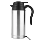 VOBOR Auto Wasserkocher Edelstahl 12V, 750ml Reisewasserkocher Wasserkocher Camping Zigarettenanzünder, Tragbarer Reise Teekanne Auto Kettle Für Die Zubereitung Von Tee, Kaffee Babymilch