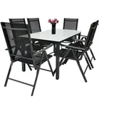 Möbel Kraft Gartenmöbel Set 7-tlg. Schwarz